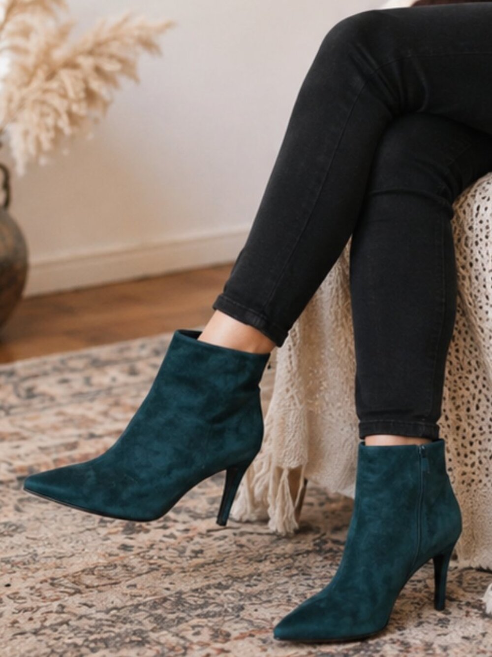 100% Suede Emerald Green Boots - Size 8 / 39 EUC - Picture 2 of 11